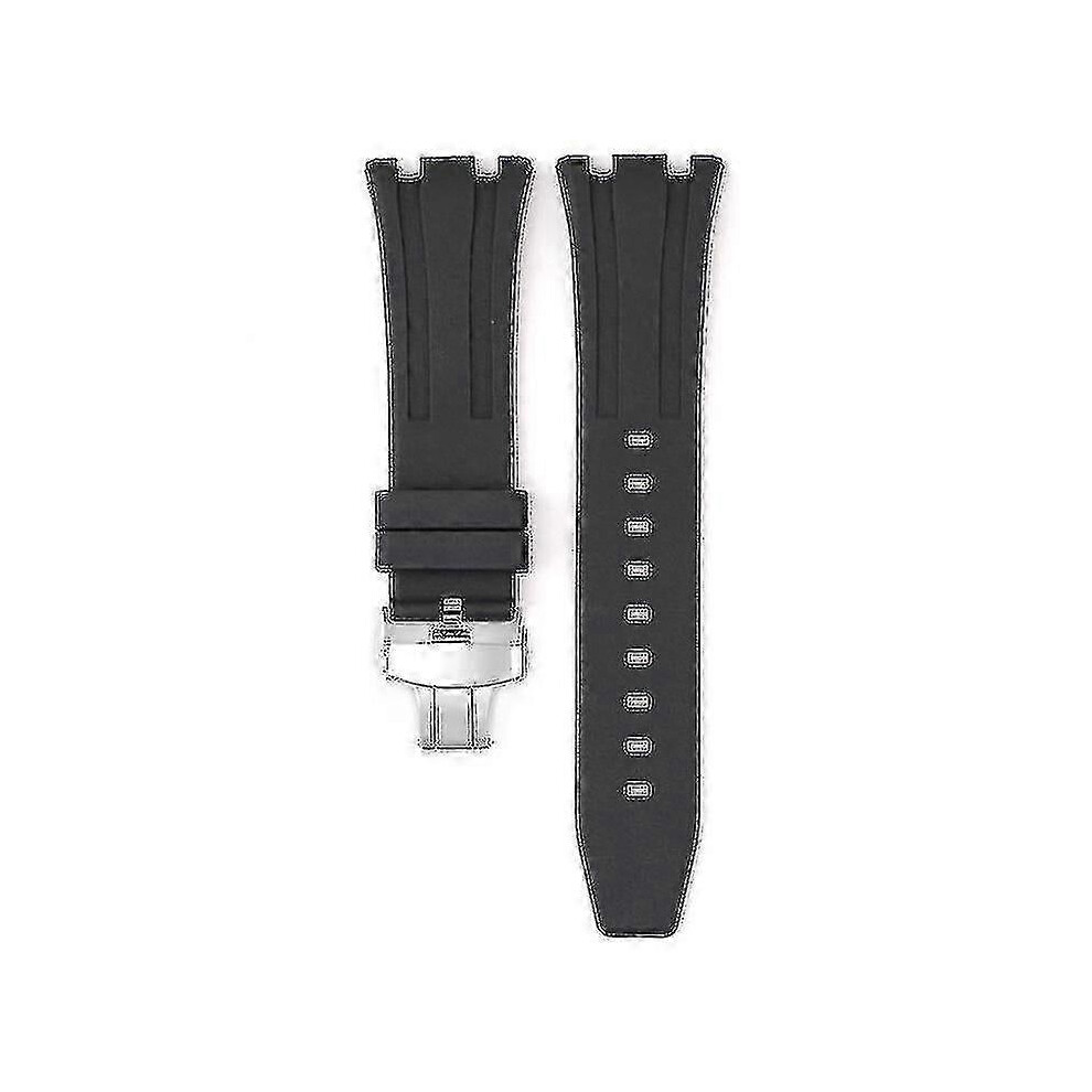 Kikidex (As Show, Teal) For Audemars Piguet Royal Oak 15500/15400 Silver Butterfly Clasp Strap 26Mm