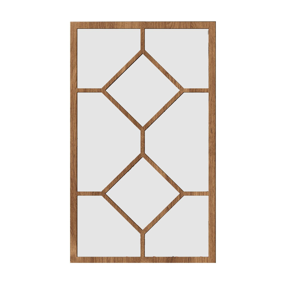 (Wooden Color, 26x44cm) Modern Practical Kitchen Imitation Window Wall Mirror Wall Mirror Is-image-OPC-PMKMH9W-NEW
