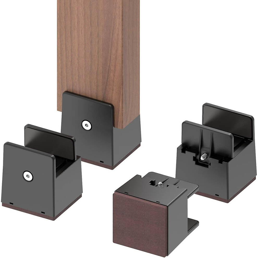 Kikidex (As Show, One Size) Adjustable Bed And Furniture Risers With Screw Clamp, 4Pcs 5Cm Adjustable Bed Risers, Heavy Duty Sofa Tables Chair Risers