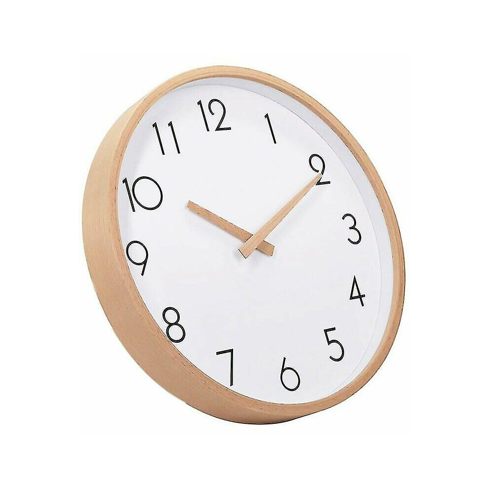 Kikidex (As Show, One Size) 12 Inch Silent Wooden Digital Wall Clock, Non-Ticking Vintage Decor