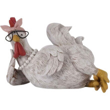 Good Morning Chicken Figurine Resin Sitting-Shark Fin Type