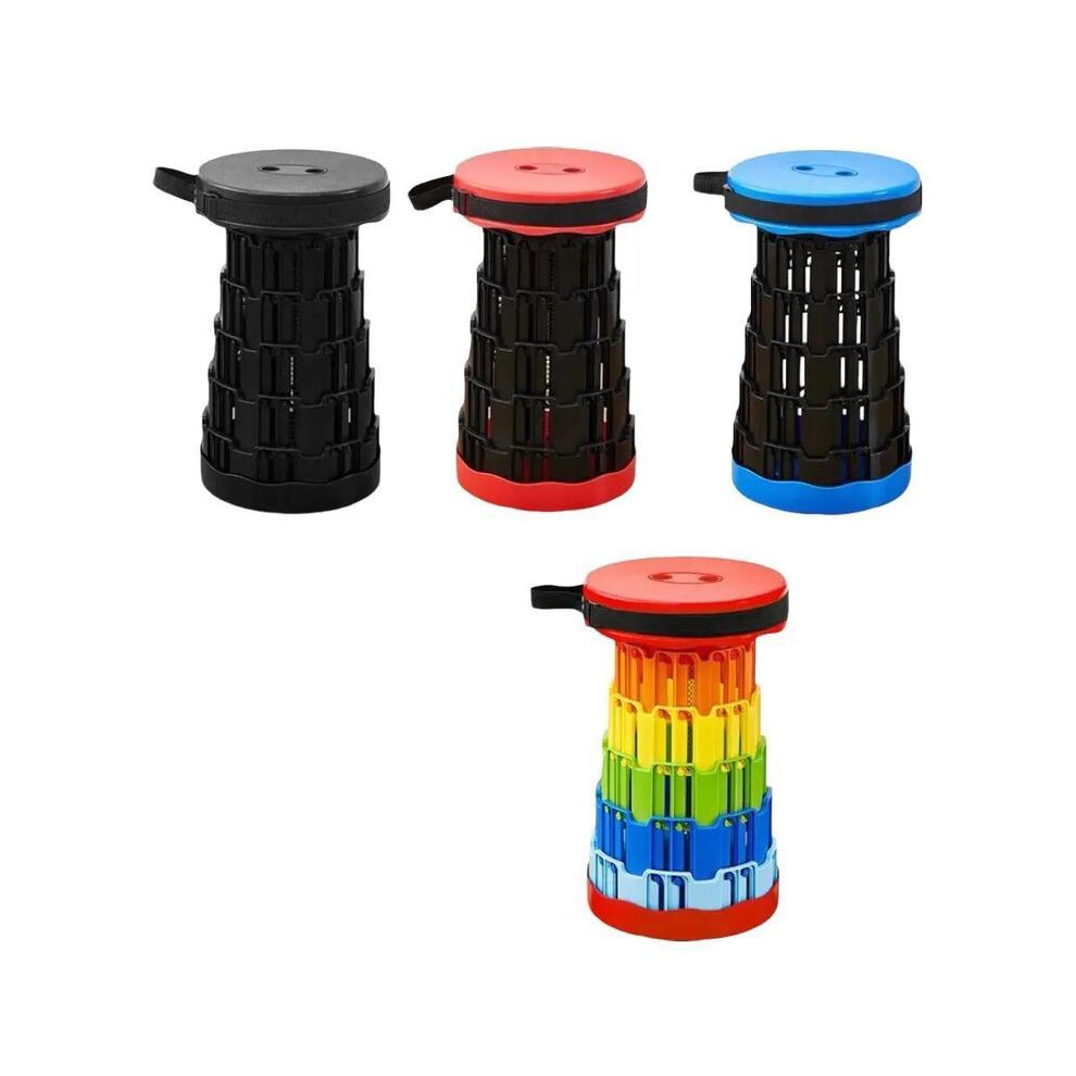 (Black/Black) Portable Telescoping Seat for Camping: Foldable, Retractable, and Adjustable Outdoor Stool-image-OPC-PMKMJV5-NEW