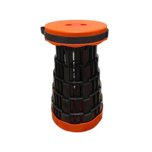 (Red/Black) Portable Telescoping Seat for Camping: Foldable, Retractable, and Adjustable Outdoor Stool