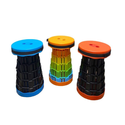 (All Yellow Solid) Portable Telescoping Seat for Camping: Foldable, Retractable, and Adjustable Outdoor Stool 2