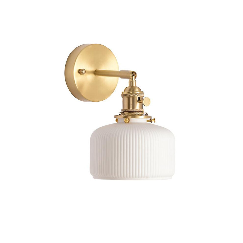Kikidex (As Show, One Size) Modern Simple Brass Wall Lamp E27, Suitable For Tea Rooms, Bedrooms And Corridors, Decorative Lighting Fixtures Golden