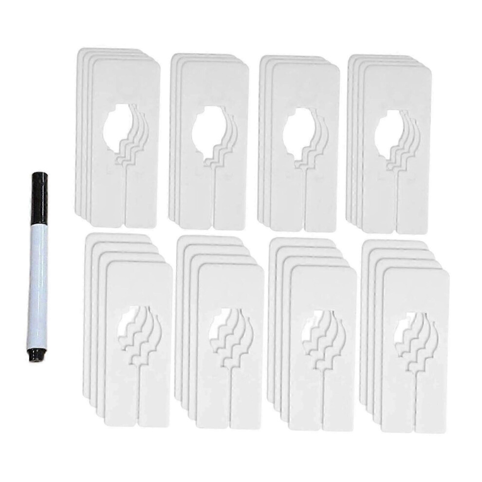 Kikidex (As Show, One Size) 30 Pieces Clothing Hangers Dividers Separator With Marker For Sorting Color