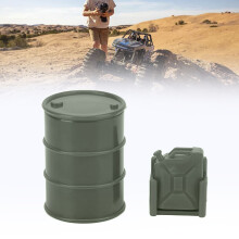 Lightweight 1/24 RC Car Oil Drum Fuel Tank Set - Dark Green