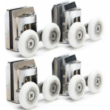 (As show, One size) Door CasterShower Rollers Casters Shower Sliding Door 23mm Replacement Bearing Nylon Zin Alloy