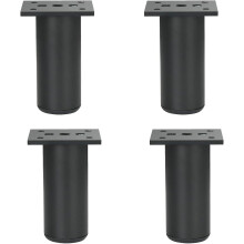 (As show, One size) Pcs Aluminum Alloy Furniture Legs Cabinet Legs Kitchen Sofa Table Metal Height 80mm Black