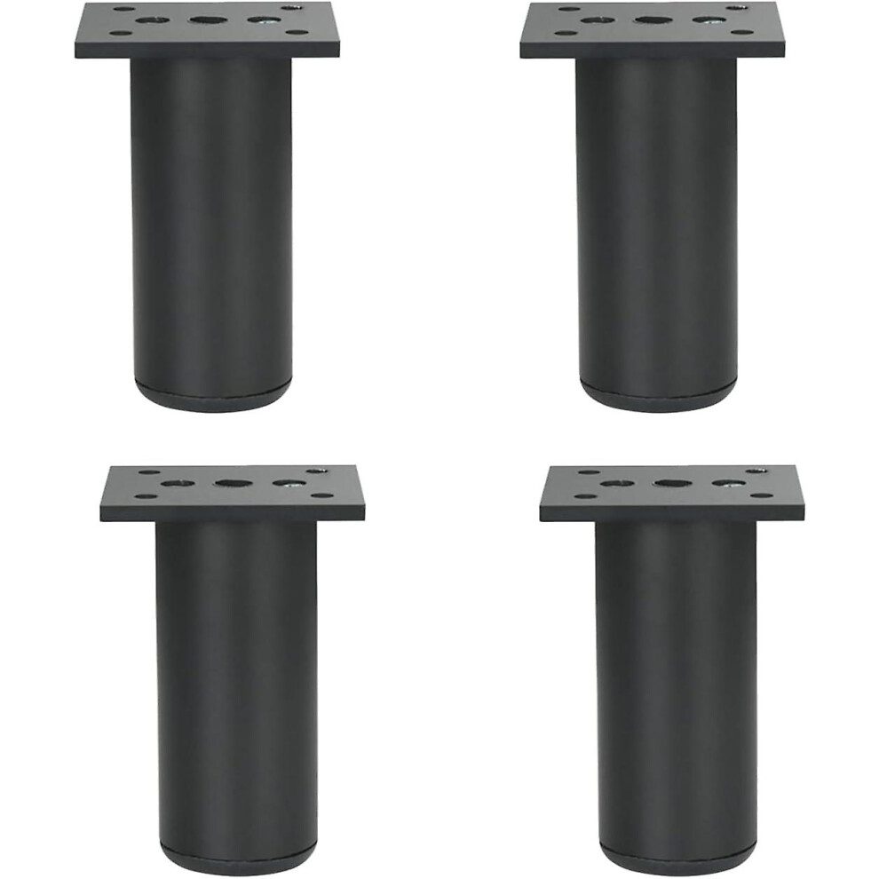 Kikidex (As Show, One Size) Pcs Aluminum Alloy Furniture Legs Cabinet Legs Kitchen Sofa Table Metal Height 80Mm Black