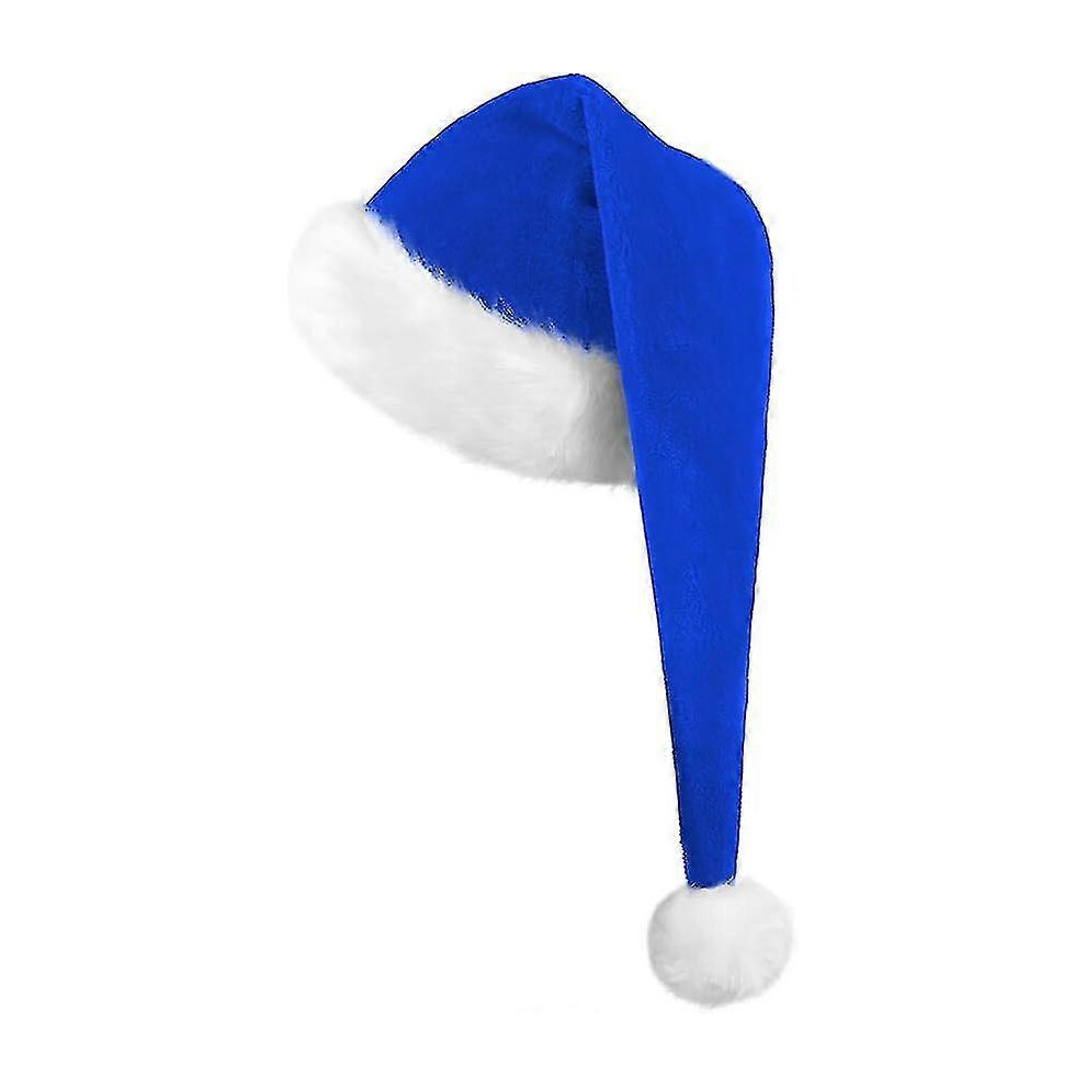 Kikidex (As Show, One Size) (Blue) Long Christmas Hat Adult Santa Hat For Women Men Santa Hat Adult Christmas Hat Santa Claus Christmas Hat Blue