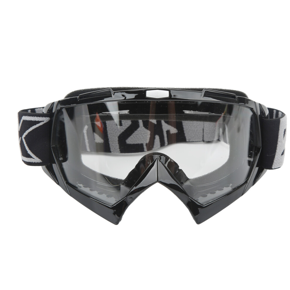 Adjustable Motorcycle Goggles Pc Sponge Frame Transparent Lens Gray Black 9321357062727