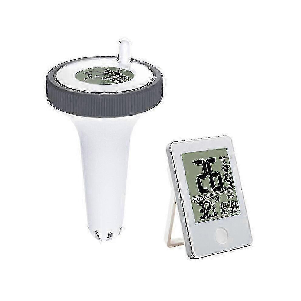 Kikidex (As Show, One Size) Wireless Floating Pool Thermometer, Waterproof Digital For Swimming Pools - Gray White