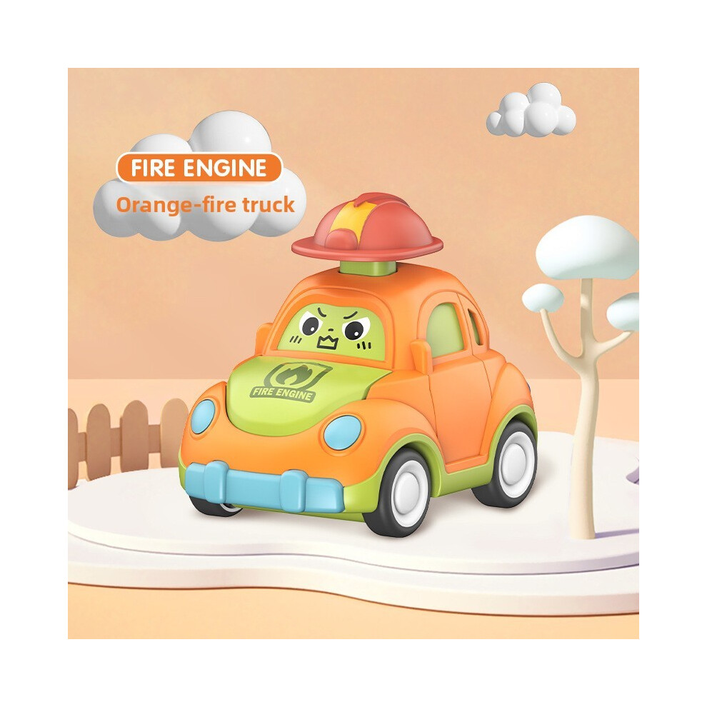 (Orange Fire Truck) Child Toddler Inertia Car Toy Plastic Material Early Learning Gift Educational-image-OPC-PMKMN7Z-NEW
