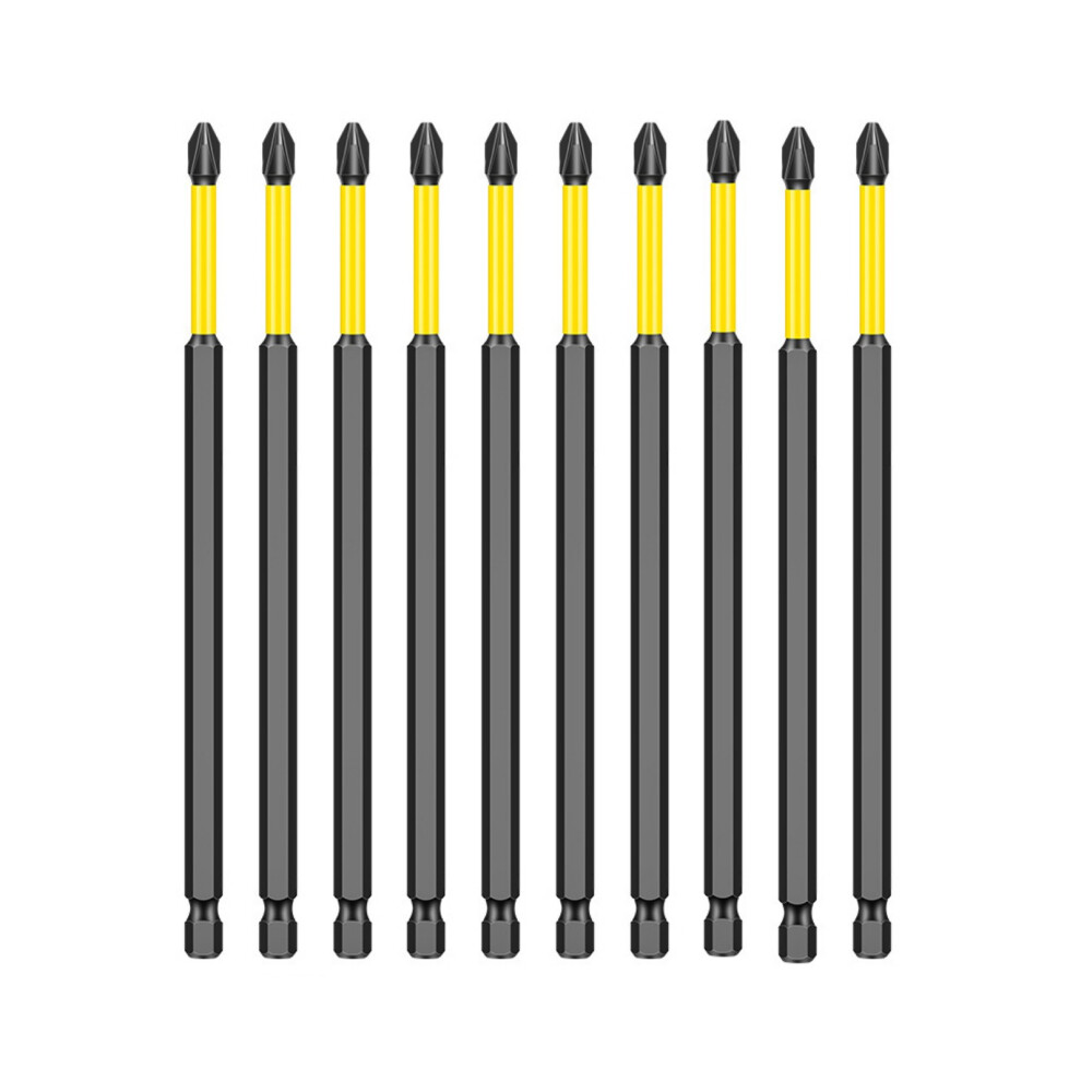 10Pcs/Set Magnetic Screwdriver Bit Set 1/4Inch Hexagonal-150Mm 7754000228010