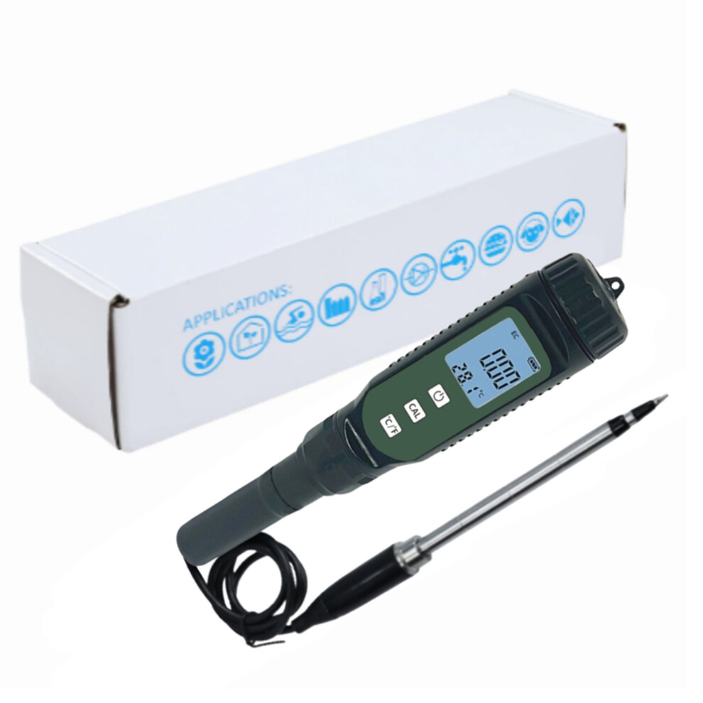 Handheld Soil Conductivity Tester With Clear LCD Screen For