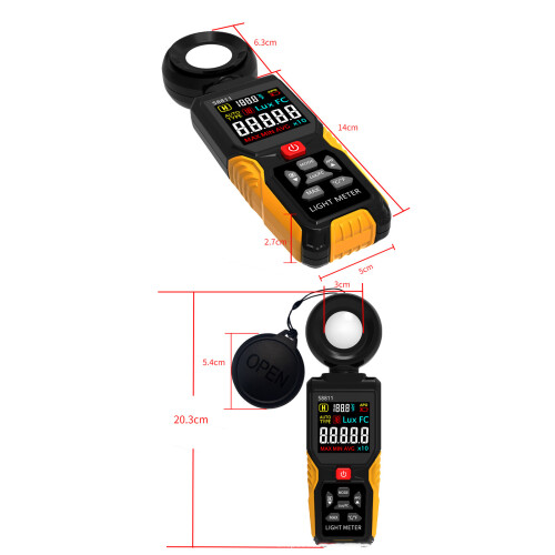 Handheld Light Intensity Meter Multifunction Mode Large Display 2