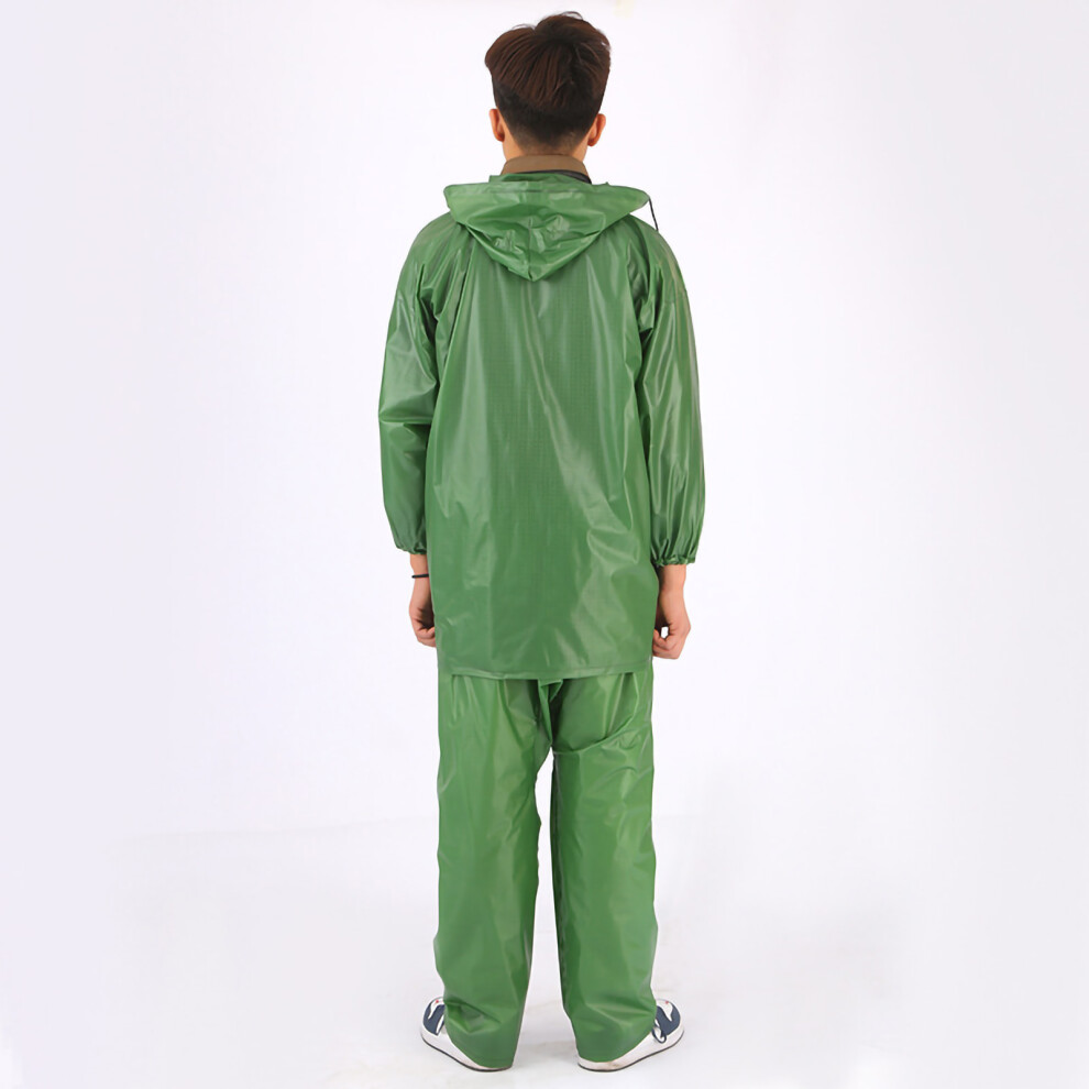 Rain Suit Split Thickened Coat & Pant, Pvc Oxford, Green, Free Size 4951357065449