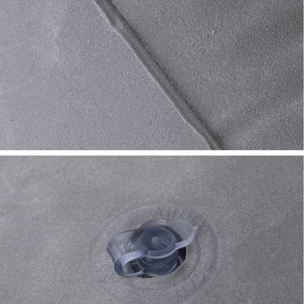Grey Fast Inflating Travel Foot Rest Pillow Leg Knee Support Pvc Velvet