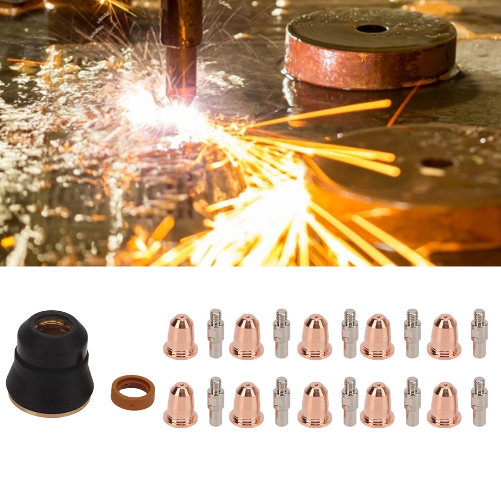 Essential 22Pcs Plasma Cutter Consumables Kit Electrode Nozzle Shield Cup Torch 4031357066209