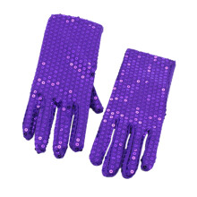 Children Sequins Gloves Dance Competitions Show Gloves-Purple