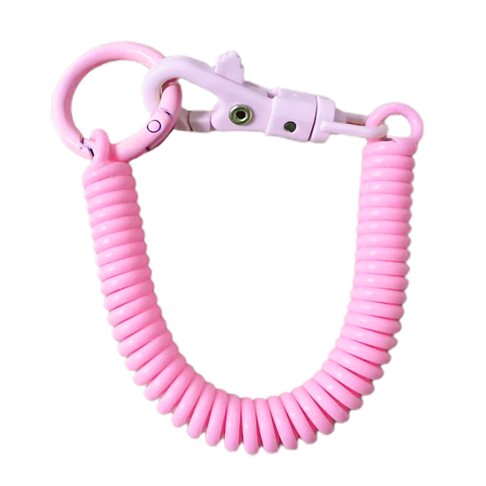 Spring Keychain, Stretchy Spirals Keyring, Retractable-Pink 7704000075466