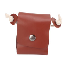 Canvas & PU Leather Foraging Pouch Foldable Belt Hanging Bag Brown