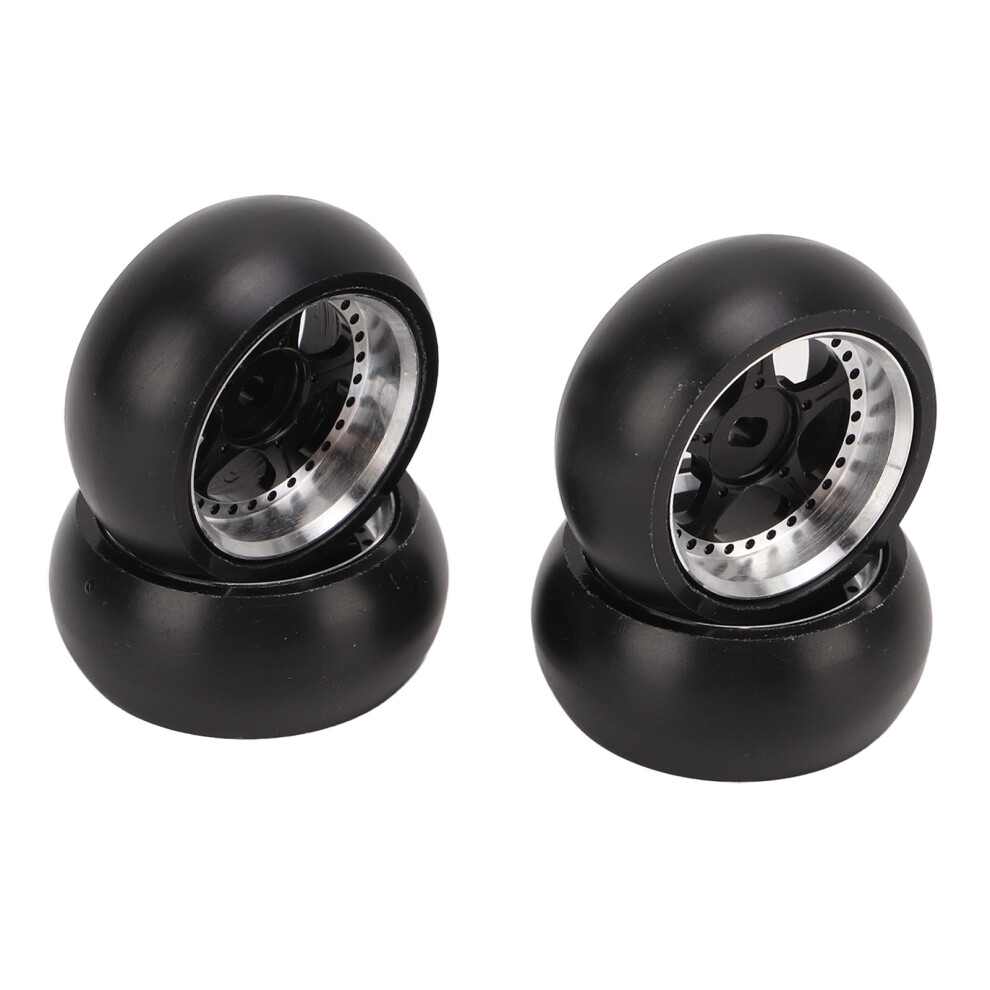 4Pcs 1/28 Aluminum Alloy Rc Drift Tires 27Mm Diameter Black 4691357068933