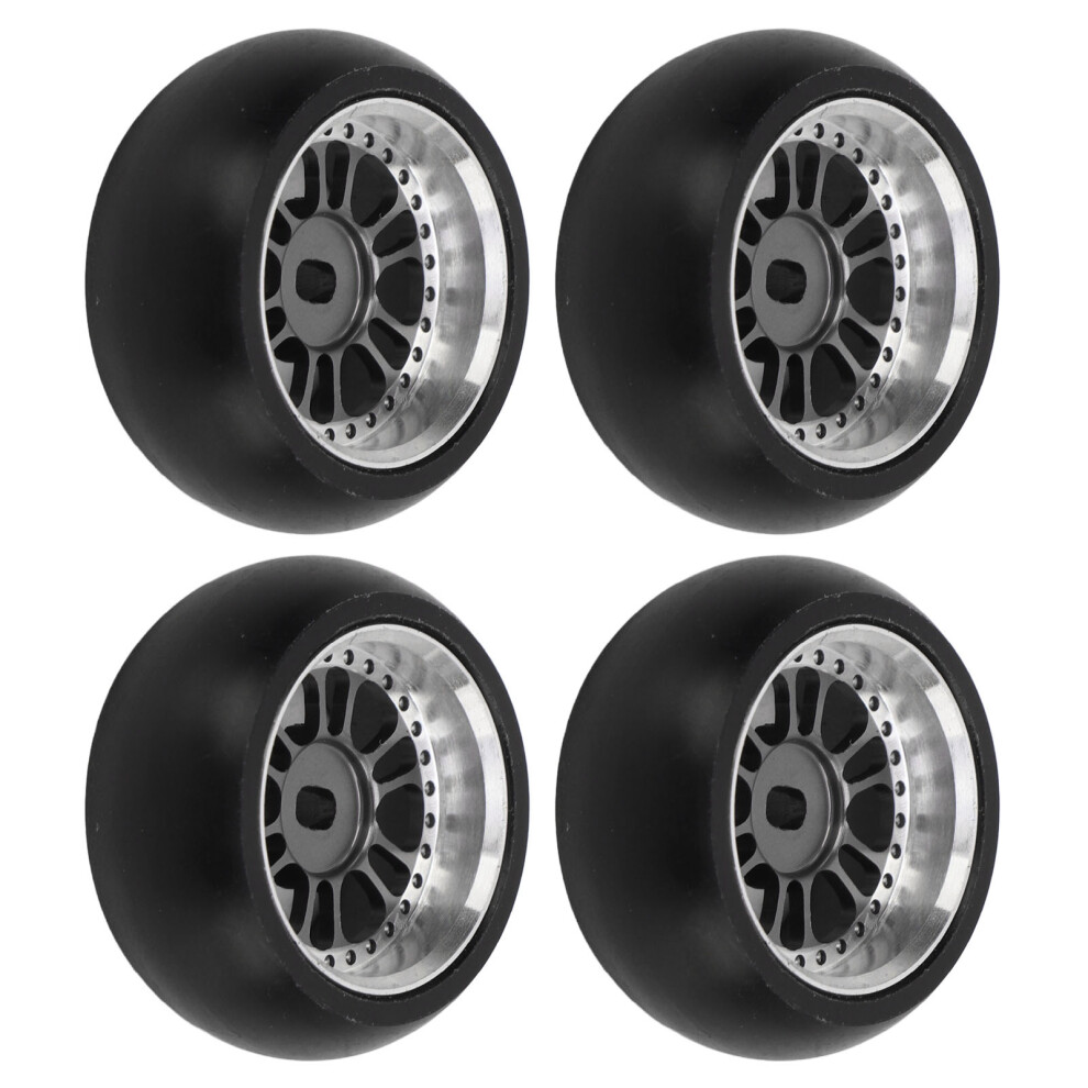 4Pcs Rc Drift Tires 27Mm Aluminum Alloy 1/28 For K969 K989 Black 4981357069505