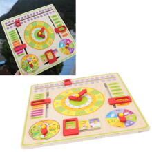 Kinder Frühkindliche Bildung Montessori-Uhr & Kalender-Tafel Lehrmaterial für 3+