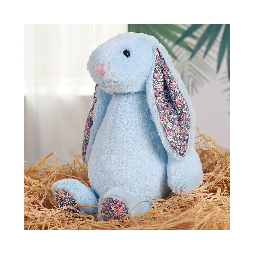 (, 40Cm) Rabbit Flower Bunny Plush Toy Stuffed Doll Cartoon Bedroom Gift Kids Decoration Blue
