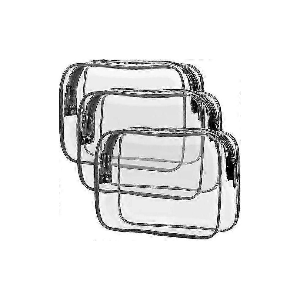 Transparent Toiletry Bag Set of 3, Travel Makeup Cosmetic 18x12cm-image-OPC-PMKNTJJ-NEW