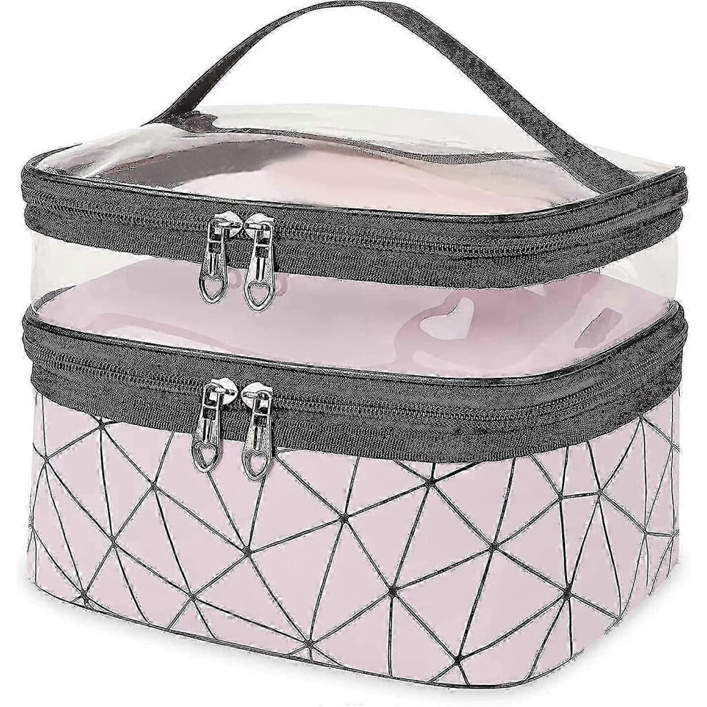 Double Layer Toiletry Bag, Waterproof Travel Makeup Bag Large Size