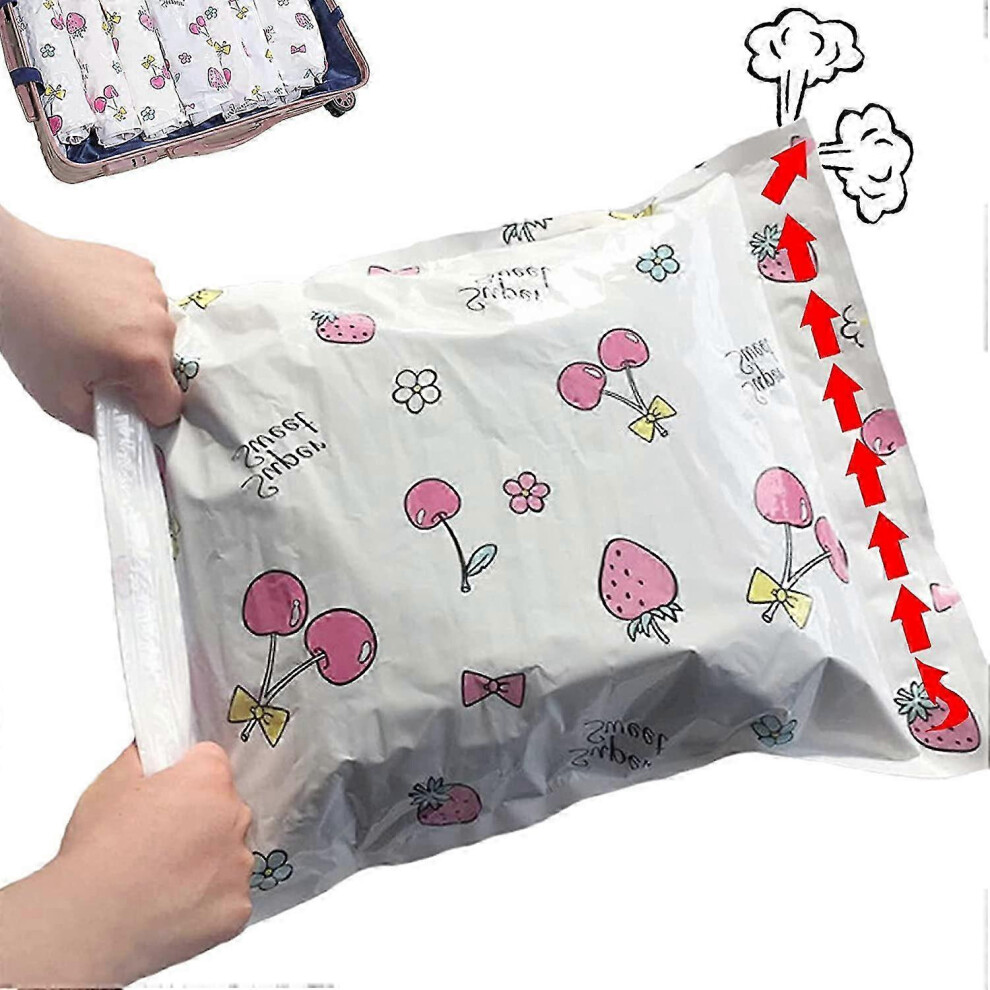 Vacuum Storage Bag Pack of 10, Roll Up Compression Travel Bags