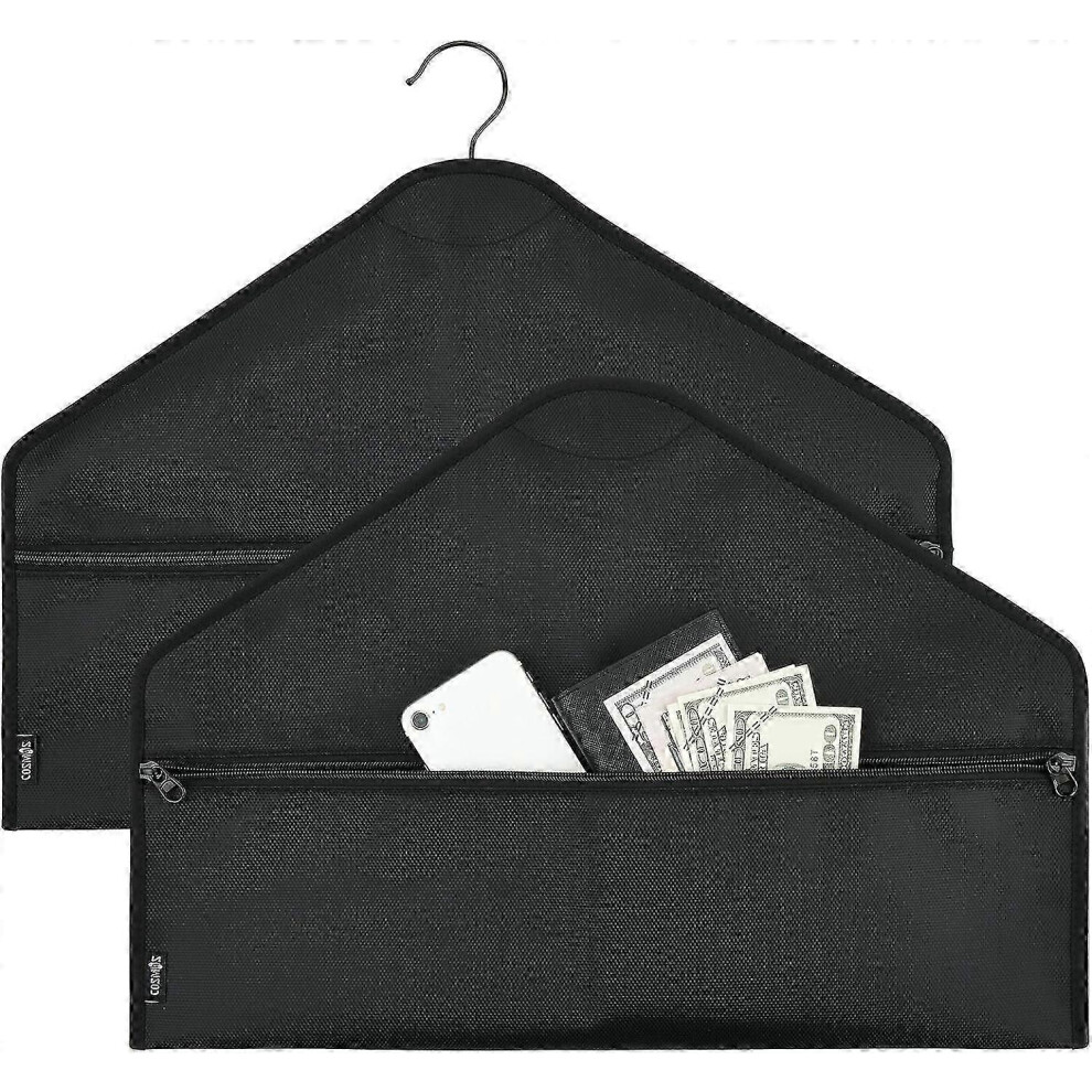 Concealed Storage Bags Set of 2, Hidden Zippered Pouch Travel Security