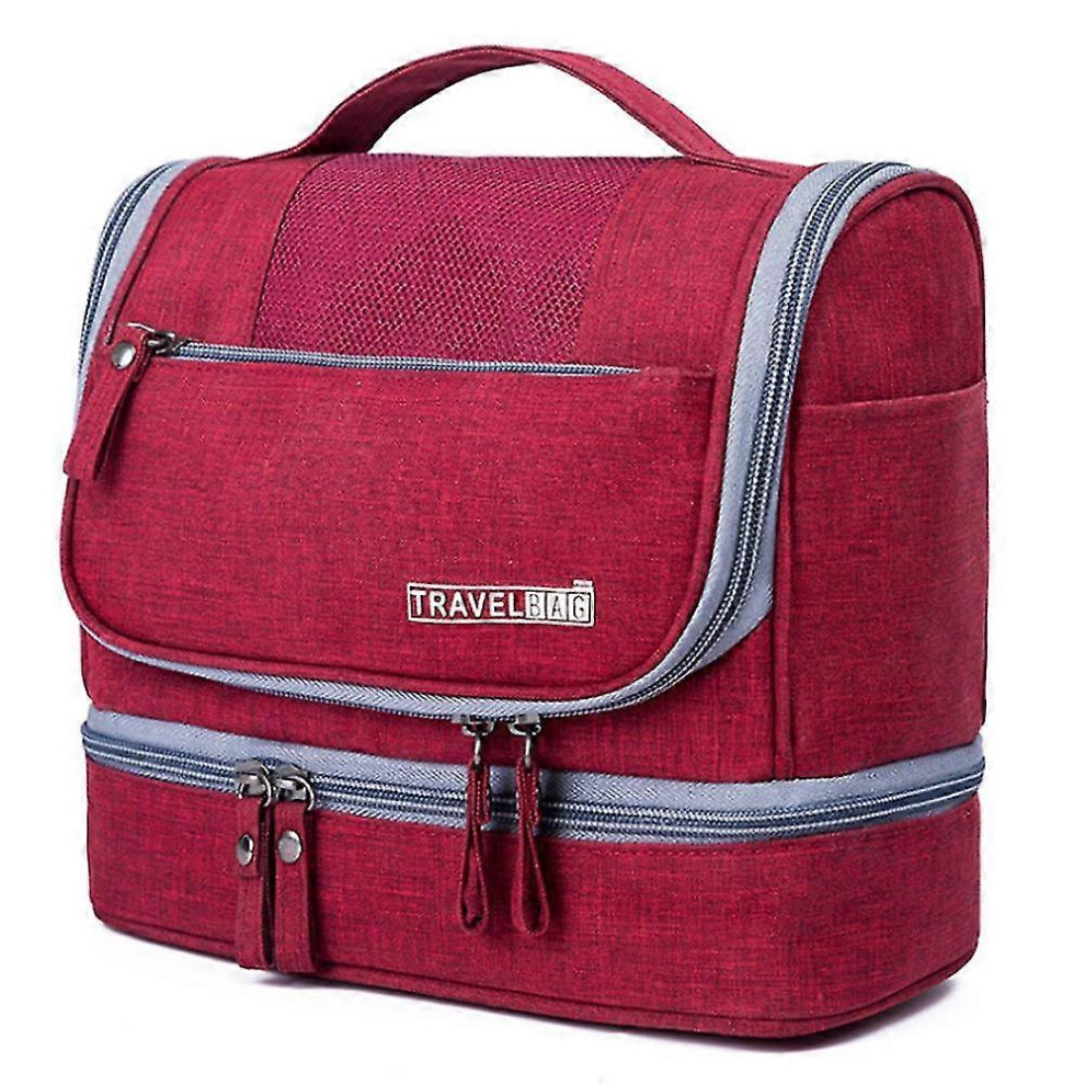 Waterproof Toiletry Bag Wine Travel Cosmetic Shower Organizer Red