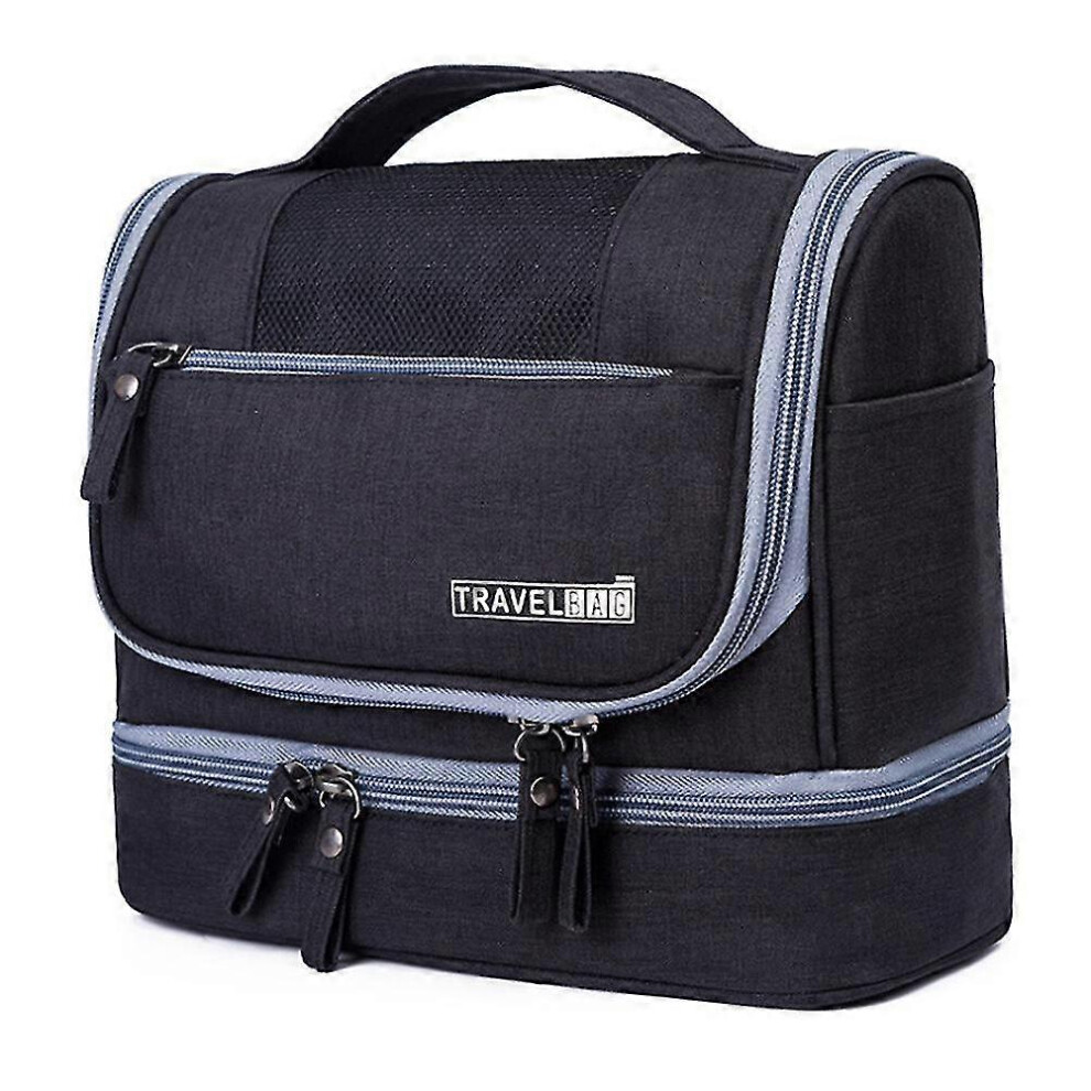 Waterproof Toiletry Bag Black, Travel Cosmetic Shower Organizer-image-OPC-PMKNTZT-NEW