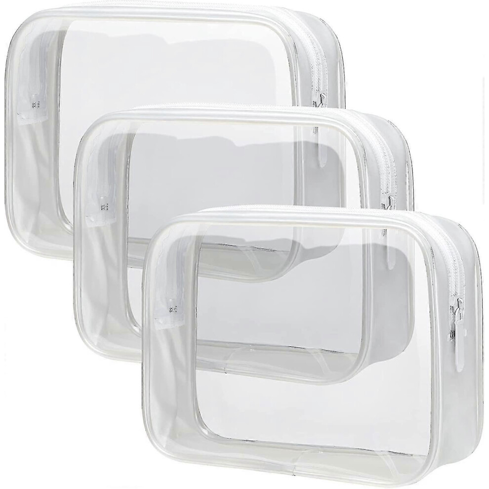 Transparent Toiletry Bag Set of 3, 1 Litre Airline Approved, Travel Makeup Bag