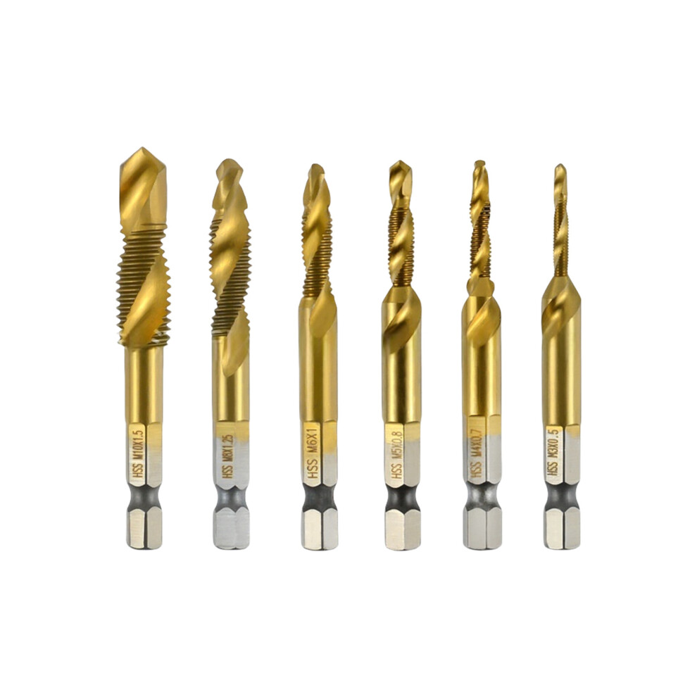 1/4 Hexagonal Shank Spirals Tap Drill High-Gold Long Style 7754000235407