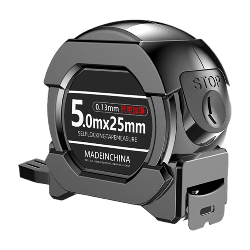 Shock Resistant Tape Measure With Ergonomic-Black 5Mx25mm 7754000235704