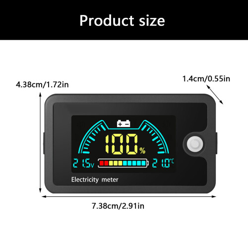 ABS Quick Install Battery Voltage Indicator 8-100V Ranging 2