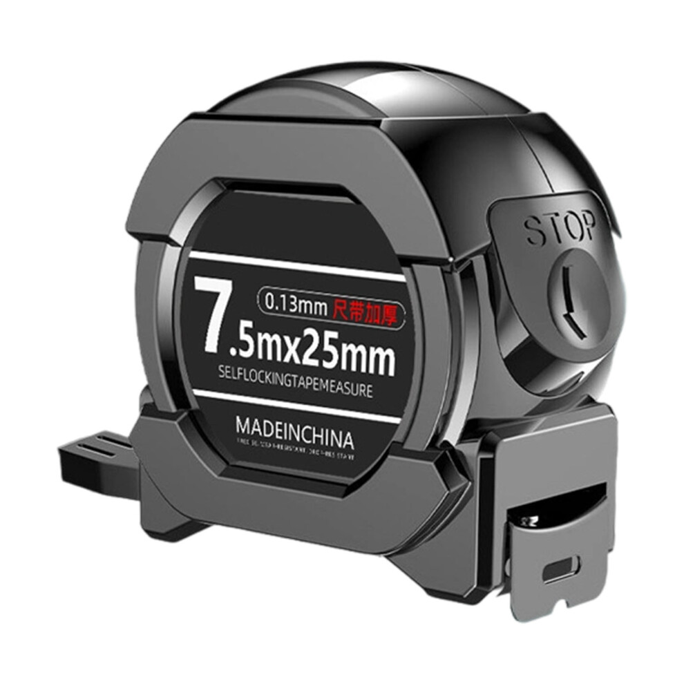 Shock Resistant Tape Measure With Ergonomic-Black 7.5Mx25mm 7754000236442