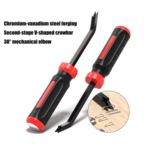 200mm Lever Bar Nail Puller Tool V Shape Design Ergonomic Handle 1