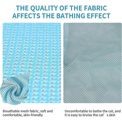 Heytea Cat Bath Bag, Breathable Grooming Net, Adjustable Shower Bag 2