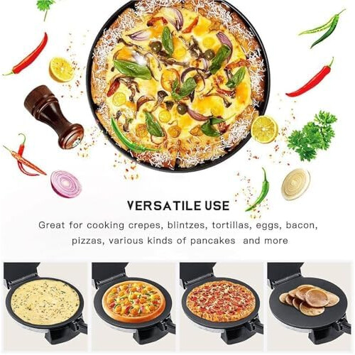 Electric Roti Maker 2000W Automatic Chapati Tortilla Machine Nonstick Heating Adjustable Temperature Indicator Lights 1