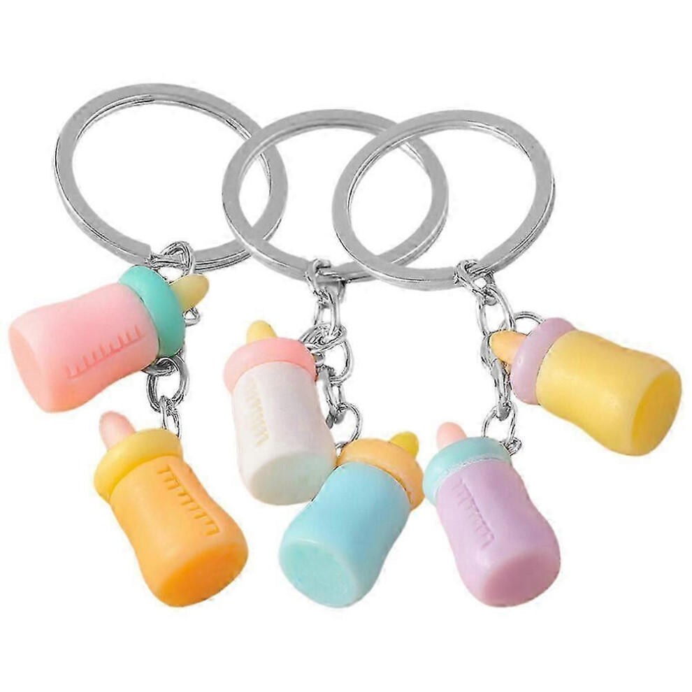Bottle Shaped Keychain Set of 3, Children's Room Decor, Miniature Keyring