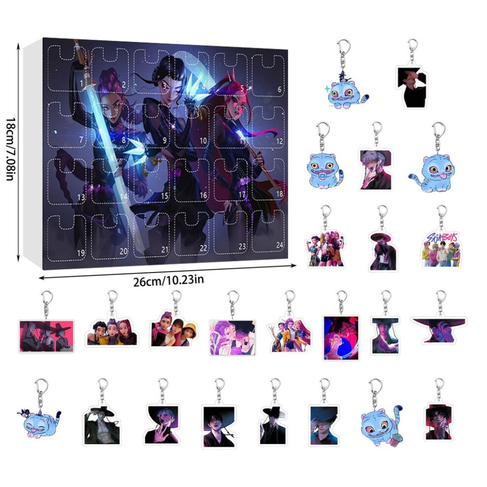 (Style D) Kpop Demon Hunters Holiday Countdown Keychain With Acrylic For Fans Accessories-image-OPC-PMKP2RM-NEW