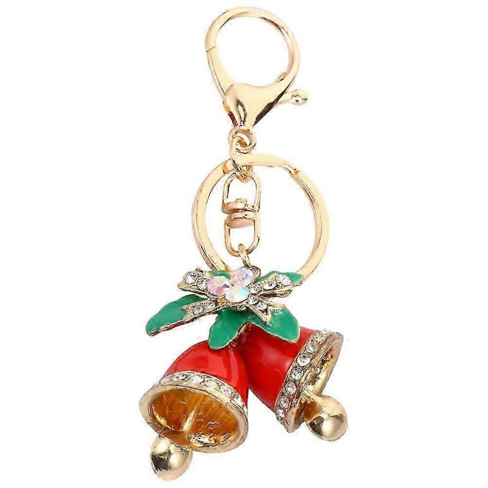 Rhinestone Christmas Handbag Keychain 10x4.5cm, Crystal Holiday Keyring