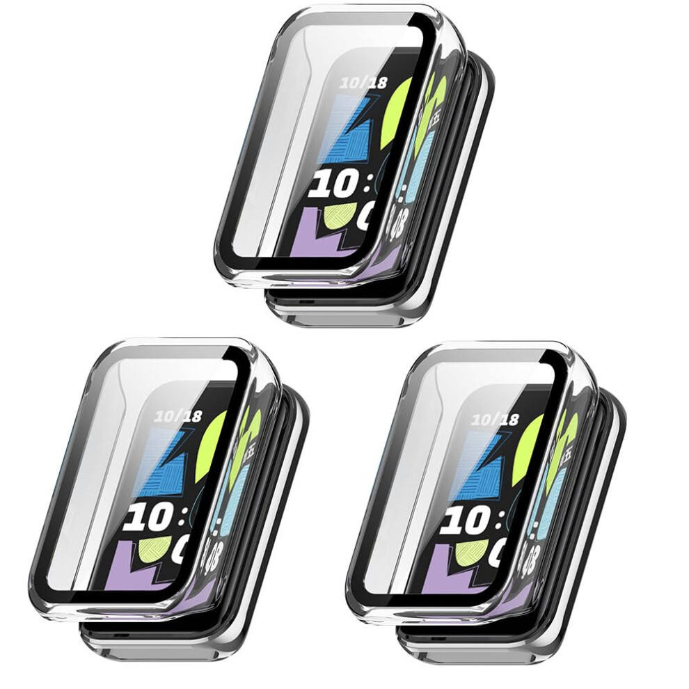 3 Pack Hard Case With Screen Protector For Honor Band 10 Smartwatch, Pc Protective Case, Tempered Glass Screen Protector 9067246442231