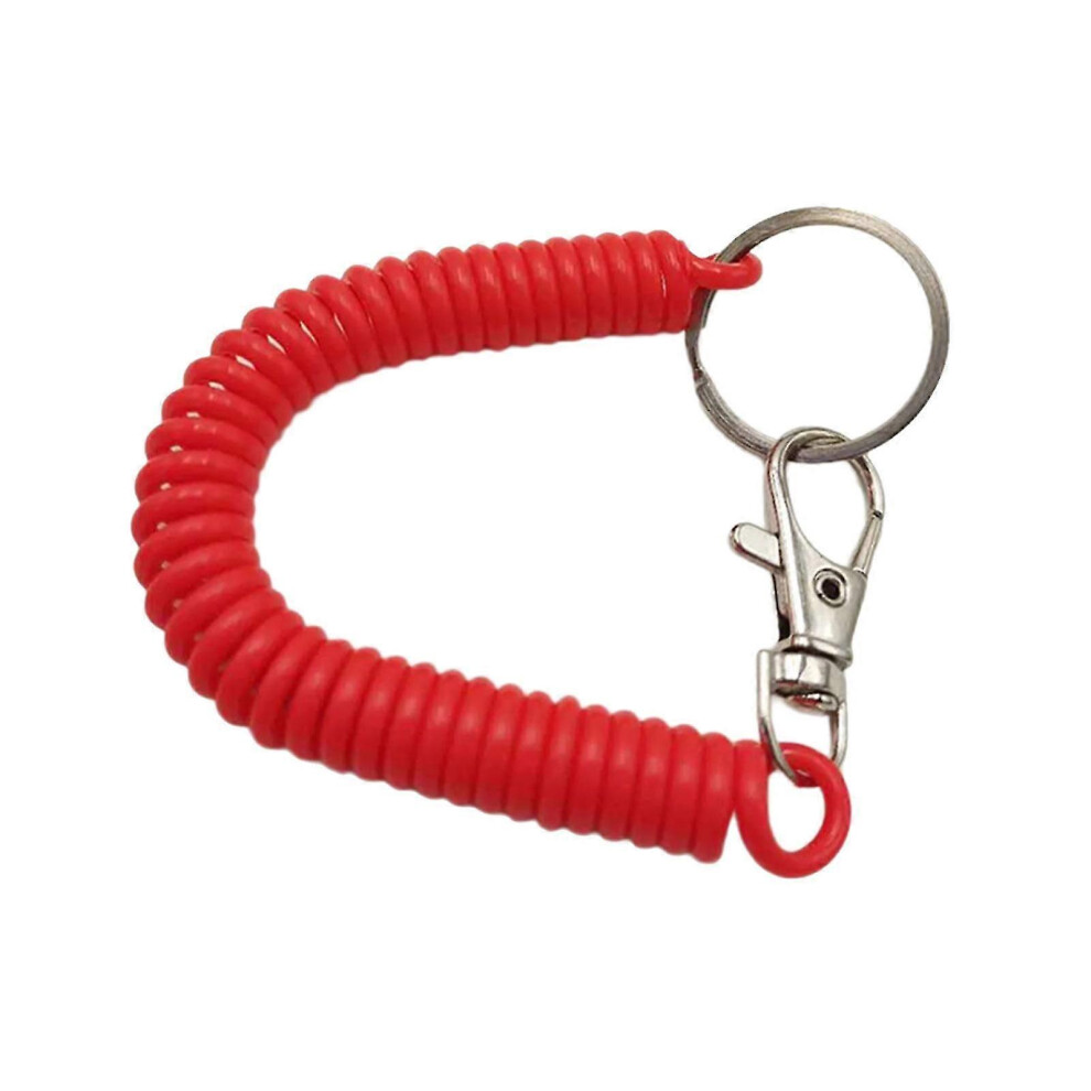 Retractable Key Holder Red, Spring Loaded Keychain, Security Key Ring Yellow Red,Yellow